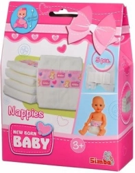 Комплект от 5 пелени за кукли NEW BORN BABY (38–43 cm)