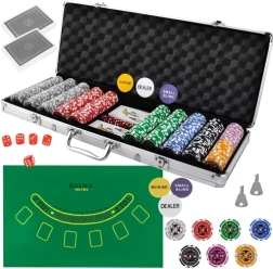 Poker set with 500 chips in a case