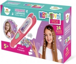 Блестящи диаманти за коса с апликатор и фиби