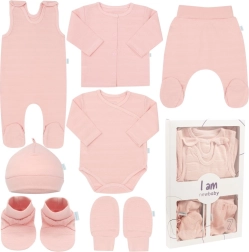 Newborn 4-piece hospital set New Baby I AM, pink