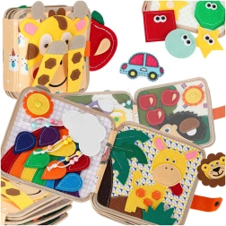 Филцова сетивна манипулативна книжка Жираф 3D