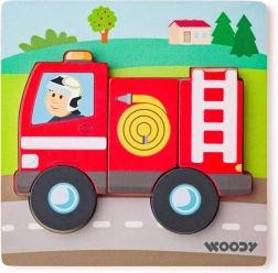 Woody baby wooden insert puzzle fire truck 5 pieces - 1 piece