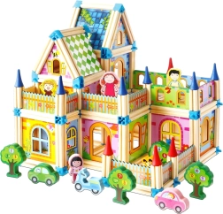 2Kids Toys дървен конструктор „Цветен замък“