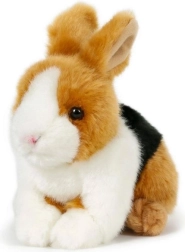 Плюшено зайче кафяво-черно-бяло 15 × 17 см