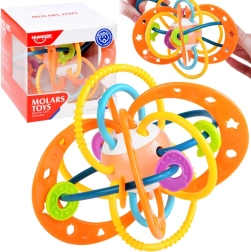 Сетивна дрънкалка и гризалка за бебета – Оранжева