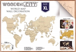 Дървена карта на света XL 120 × 80 см WOODEN CITY
