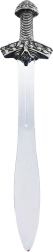 Рицарски меч със сребриста дръжка от PVC 56 см
