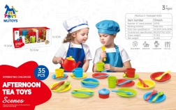 Mega children's tea set with plates and accessories (35 pieces)