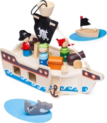 Дървен пиратски кораб с аксесоари от Bigjigs Toys