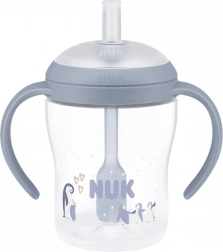NUK Perfect Match training bottle with silicone straw 150 ml, penguin