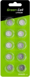 Литиеви батерии тип „копче“ CR1620 3V 70 mAh – 10 бр. GREEN CELL