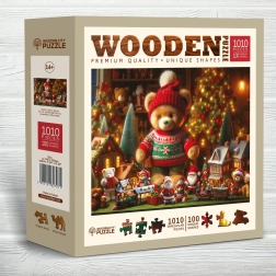 Wooden Puzzle Christmas Teddy – 1010 Pieces