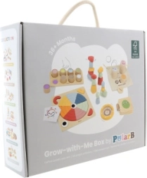 POLARB дървен образователен бокс GROW-WITH-ME 36+ месеца