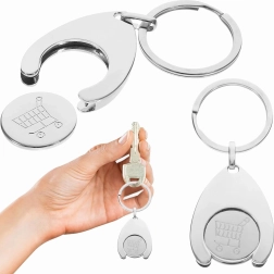 Metal keychain 2-in-1 with shopping cart token