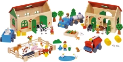 Wooden farm My Farm – play set with 71 pieces
