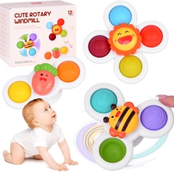 Сензорни спинър играчки с вендуза – комплект 3 бр.