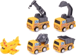Комплект малки строителни машини и самолет с обратно навиване