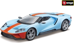 Метален модел Bburago Ford GT 2019 1:32 светлосин/оранжев