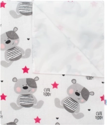Непромокаема фланелена подложка New Baby Cute Teddy розова