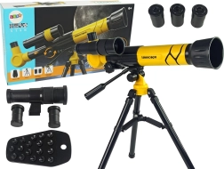 Educational scientific telescope with phone holder white