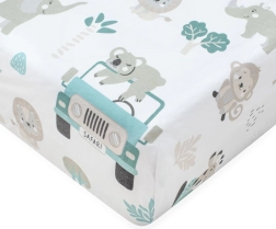 Памучен чаршаф за бебешко легло NEW BABY Safari II 120 × 60 см