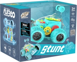 RC кола прозрачна зелена каскадьорска с LED и звук