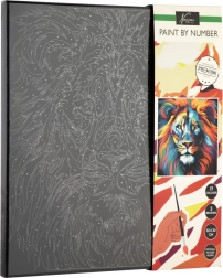 Рисуване по номера върху черно платно – лъв