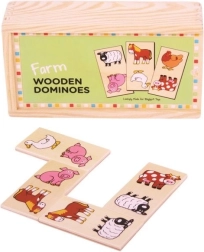 Bigjigs Toys дървено домино – ферма