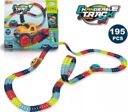 Train set with race track, 195 pieces with light