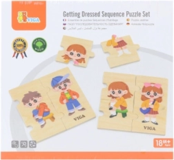 VIGA Wooden Educational Puzzle Dressing Children