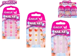 Glamour set of press-on nails for kids, 12 pcs