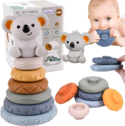 Образователна пирамида и гризалка Woopie Baby Коала 2 в 1