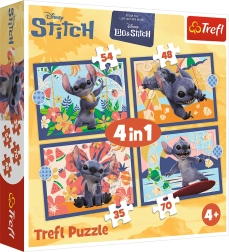 Пъзел 4в1 ваканция на Хавай – Disney Stitch Trefl