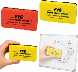 Magnetic foam and felt dry-erase whiteboard eraser yellow 10.5 cm - 1 piece