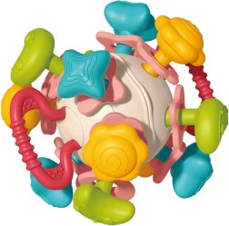 Мека дрънкаща топка 4в1 WOOPIE – сетивна играчка и гризалка за бебета