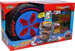 Преносима състезателна станция с ефекти и 8 автомобила