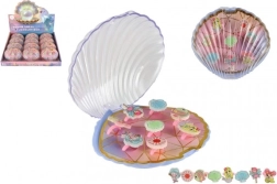 Комплект детски регулируеми пръстени с морски мотиви в кутия във форма на мида