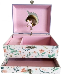 Музикална въртяща се кутия за бижута с еднорог