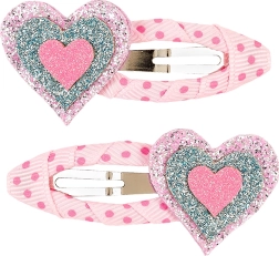 Hair Clips with Hearts - 2 pcs