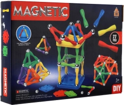 Magnetic construction set 77 pieces plastic/metal