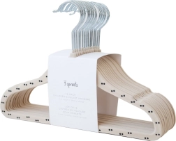 3 Sprouts кадифени детски закачалки Double dot & beige, 15 бр.