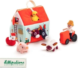 Lilliputiens разгъваща се ферма с 6 животинки, фермер и трактор 18 м+