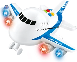 Самолет с инерционно задвижване със светлинни и звукови ефекти 22 см