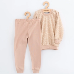Children's cotton pajamas NEW BABY beige with dino