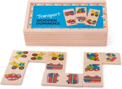 Bigjigs Toys дървено домино – превозни средства