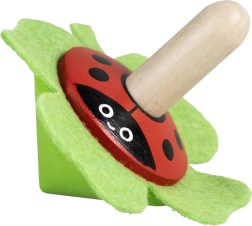 Detoa дървено пумпалче с филц – калинка