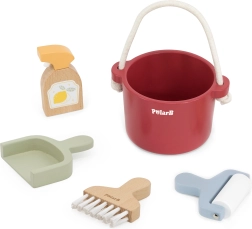 Дървен комплект за почистване с кофа и аксесоари POLARB от VIGA