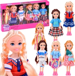 Mini dolls for a dollhouse – set of 6 pcs, 14 cm