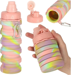Foldable Sport Silicone Water Bottle 500ml Rainbow