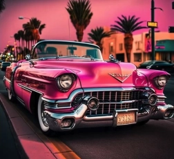 Диамантено рисуване Cadillac в Лос Анджелис 30 × 40 см